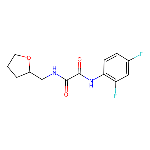 N1-(2,4-difluorophenyl)-N2-((tetrahydrofuran-2-yl)methyl)oxalamide structure