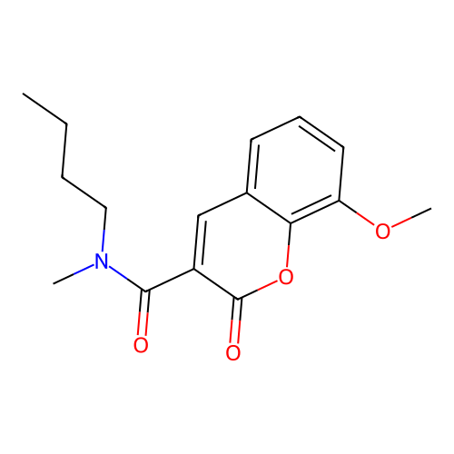 N-butyl-8-methoxy-N-methyl-2-oxochromene-3-carboxamide structure