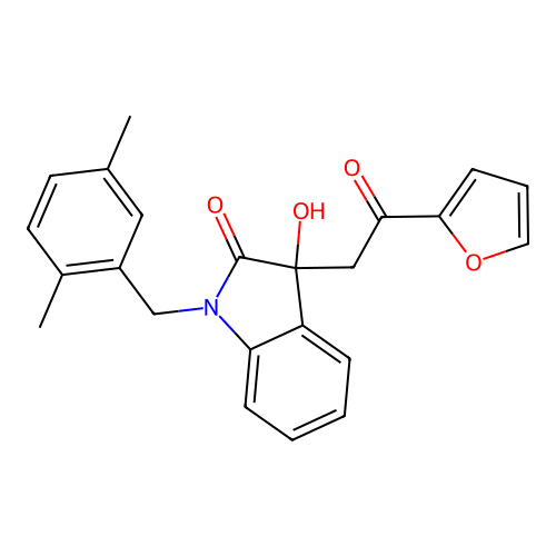 1-(2,5-dimethylbenzyl)-3-[2-(furan-2-yl)-2-oxoethyl]-3-hydroxy-1,3-dihydro-2H-indol-2-one structure