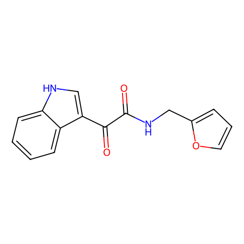N-(furan-2-ylmethyl)-2-(1H-indol-3-yl)-2-oxoacetamide structure