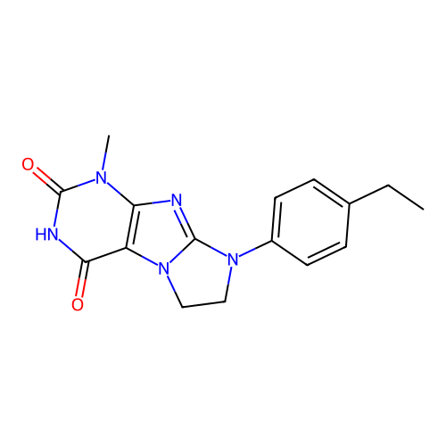 8-(4-Ethylphenyl)-1-methyl-1,3,5-trihydroimidazolidino[1,2-h]purine-2,4-dione structure