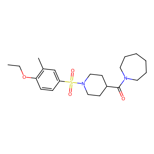 Azepan-1-yl-[1-(4-ethoxy-3-methylphenyl)sulfonylpiperidin-4-yl]methanone structure