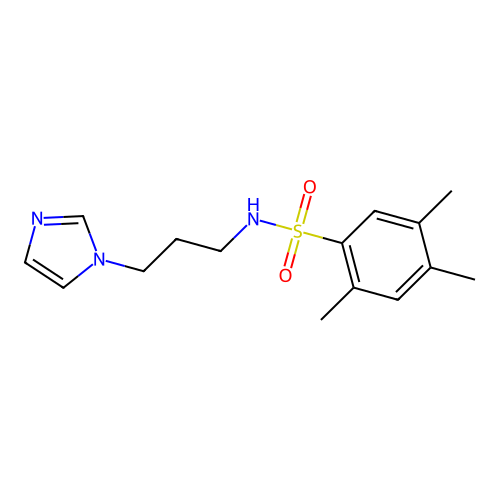N-[3-(1H-imidazol-1-yl)propyl]-2,4,5-trimethylbenzene-1-sulfonamide structure