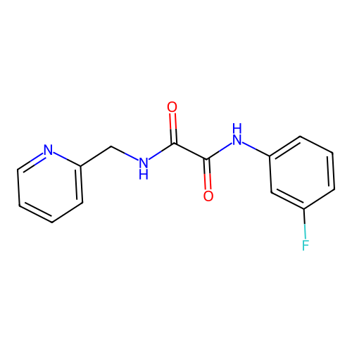 N'-(3-fluorophenyl)-N-(pyridin-2-ylmethyl)oxamide structure
