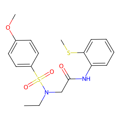 2-[ethyl-(4-methoxyphenyl)sulfonylamino]-N-(2-methylsulfanylphenyl)acetamide structure
