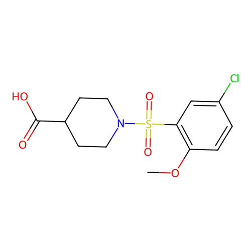 1-[(5-Chloro-2-methoxyphenyl)sulfonyl]piperidine-4-carboxylic acid structure