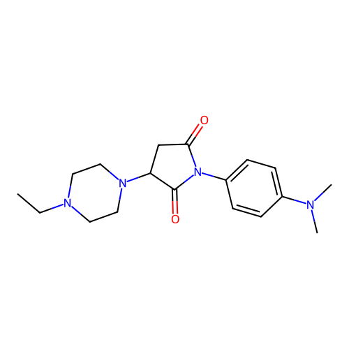 1-(4-(Dimethylamino)phenyl)-3-(4-ethylpiperazin-1-yl)pyrrolidine-2,5-dione structure
