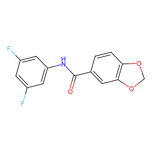 N-(3,5-difluorophenyl)-1,3-benzodioxole-5-carboxamide structure