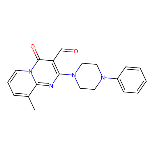 9-methyl-4-oxo-2-(4-phenylpiperazin-1-yl)-4H-pyrido[1,2-a]pyrimidine-3-carbaldehyde structure