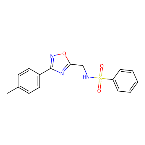 N-[[3-(4-methylphenyl)-1,2,4-oxadiazol-5-yl]methyl]benzenesulfonamide structure