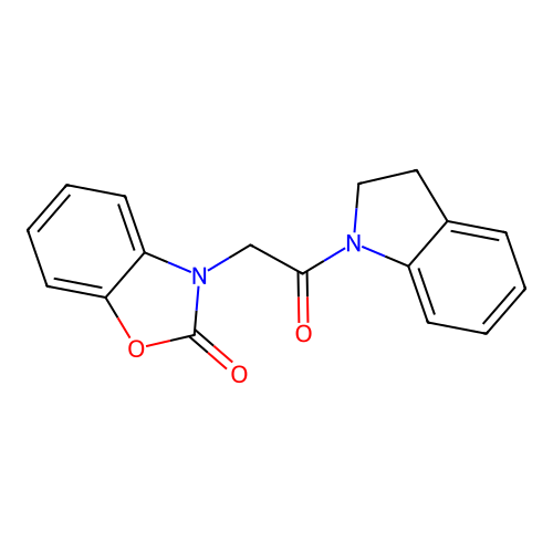 3-[2-(2,3-dihydro-1H-indol-1-yl)-2-oxoethyl]-1,3-benzoxazol-2(3H)-one structure