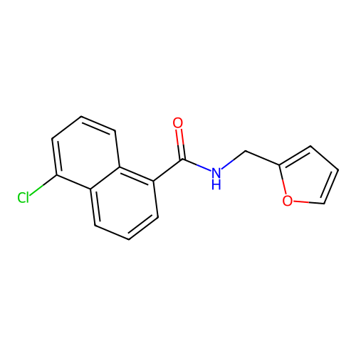 5-chloro-N-(furan-2-ylmethyl)naphthalene-1-carboxamide structure