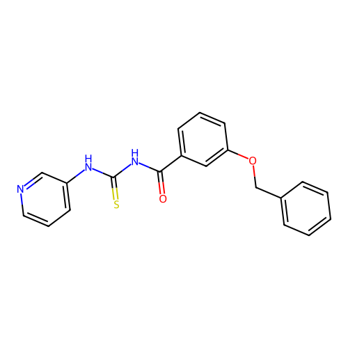 3-phenylmethoxy-N-(pyridin-3-ylcarbamothioyl)benzamide structure