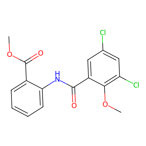 Methyl 2-[(3,5-dichloro-2-methoxybenzoyl)amino]benzoate structure