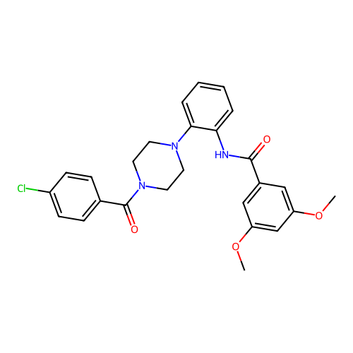 N-[2-[4-(4-chlorobenzoyl)piperazin-1-yl]phenyl]-3,5-dimethoxybenzamide structure