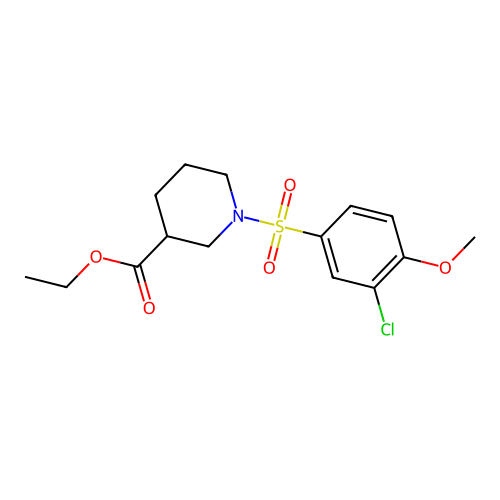 Ethyl 1-(3-chloro-4-methoxyphenyl)sulfonylpiperidine-3-carboxylate structure