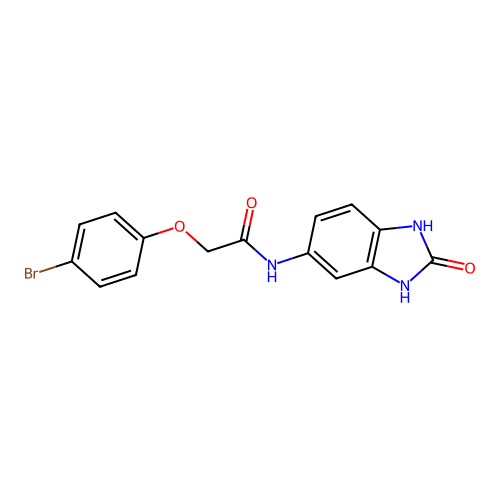 2-(4-bromophenoxy)-N-(2-oxo-2,3-dihydro-1H-benzimidazol-5-yl)acetamide structure