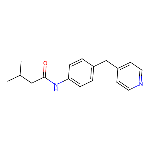 3-methyl-N-[4-(4-pyridinylmethyl)phenyl]butanamide structure