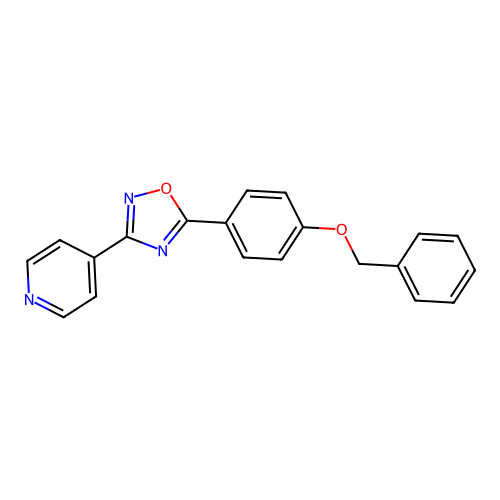 5-(4-Phenylmethoxyphenyl)-3-pyridin-4-yl-1,2,4-oxadiazole structure