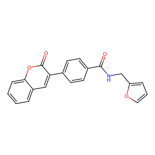 N-(furan-2-ylmethyl)-4-(2-oxo-2H-chromen-3-yl)benzamide structure