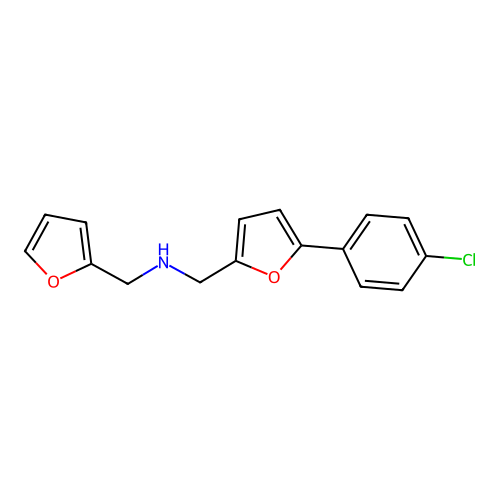 N-{[5-(4-chlorophenyl)-2-furyl]methyl}-N-(2-furylmethyl)amine structure