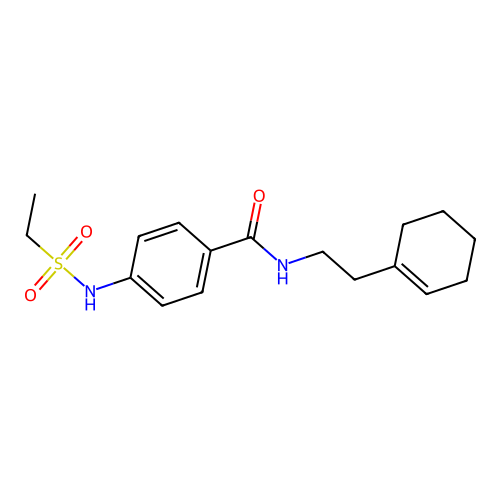 N-[2-(cyclohexen-1-yl)ethyl]-4-(ethylsulfonylamino)benzamide structure