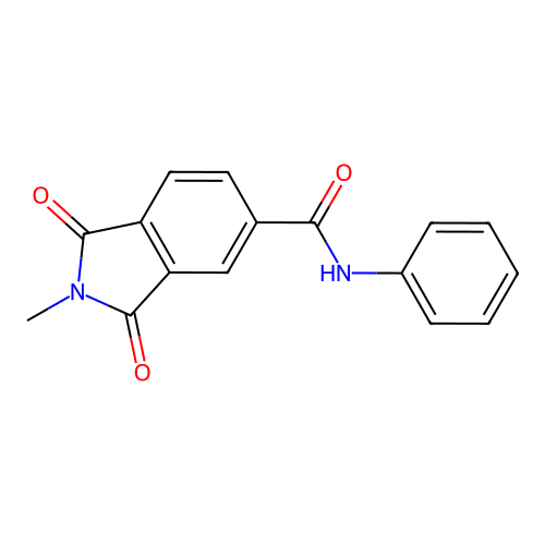 2-methyl-1,3-dioxo-N-phenylisoindole-5-carboxamide structure