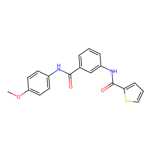 N-[3-[(4-methoxyphenyl)carbamoyl]phenyl]thiophene-2-carboxamide structure