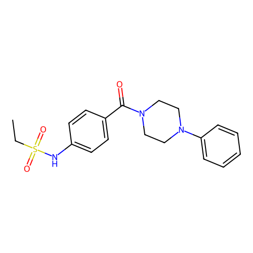 N-[4-(4-phenylpiperazine-1-carbonyl)phenyl]ethanesulfonamide structure