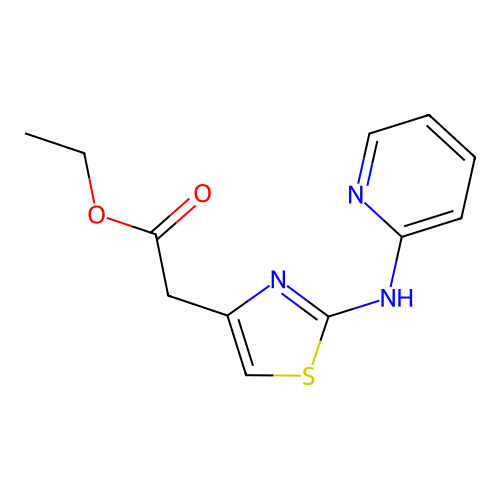 Ethyl 2-[2-(pyridin-2-ylamino)-1,3-thiazol-4-yl]acetate structure