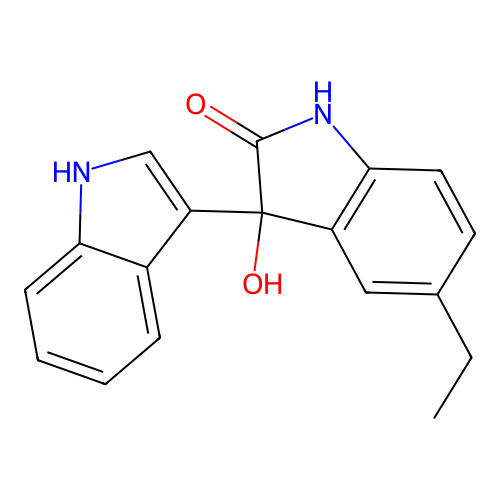 5-ethyl-3-hydroxy-3-(1H-indol-3-yl)-1H-indol-2-one structure