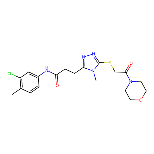 N-(3-chloro-4-methylphenyl)-3-(4-methyl-5-{[2-(morpholin-4-yl)-2-oxoethyl]sulfanyl}-4H-1,2,4-triazol-3-yl)propanamide structure