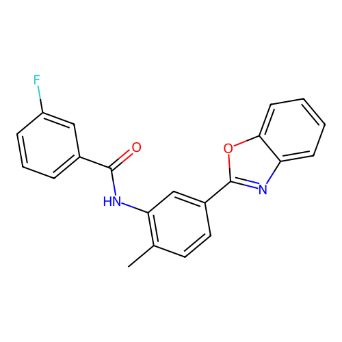 N-[5-(1,3-benzoxazol-2-yl)-2-methylphenyl]-3-fluorobenzamide structure