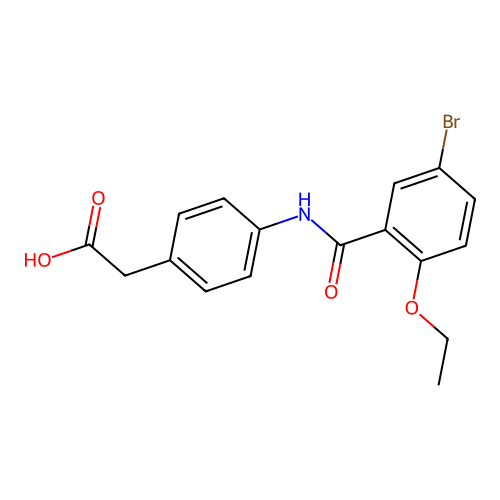 (4-{[(5-Bromo-2-ethoxyphenyl)carbonyl]amino}phenyl)acetic acid structure