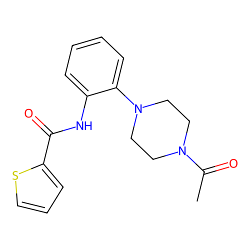N-[2-(4-acetylpiperazin-1-yl)phenyl]thiophene-2-carboxamide structure