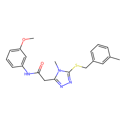 N-(3-methoxyphenyl)-2-[4-methyl-5-[(3-methylphenyl)methylsulfanyl]-1,2,4-triazol-3-yl]acetamide structure