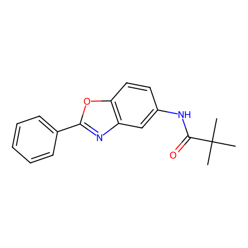2,2-dimethyl-N-(2-phenyl-1,3-benzoxazol-5-yl)propanamide structure
