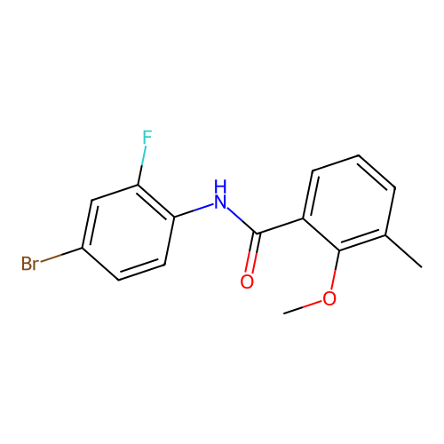 N-(4-bromo-2-fluorophenyl)-2-methoxy-3-methylbenzamide structure