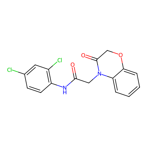 N-(2,4-dichlorophenyl)-2-(3-oxo-1,4-benzoxazin-4-yl)acetamide structure