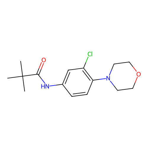 N-(3-chloro-4-morpholin-4-ylphenyl)-2,2-dimethylpropanamide structure