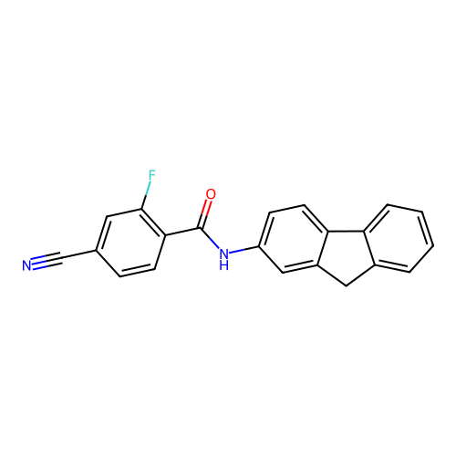 4-cyano-N-(9H-fluoren-2-yl)-2-fluorobenzamide structure