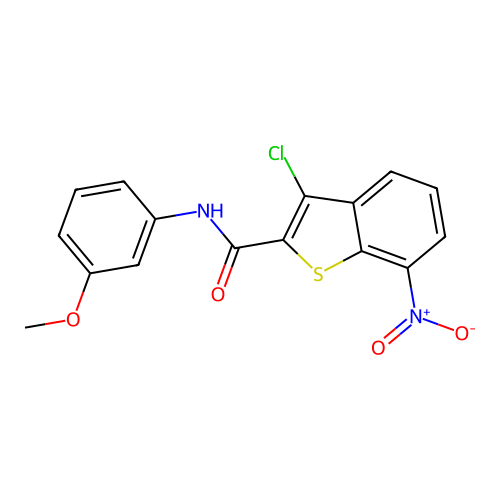 3-chloro-N-(3-methoxyphenyl)-7-nitro-1-benzothiophene-2-carboxamide structure