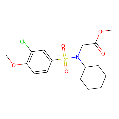 Methyl 2-[(3-chloro-4-methoxyphenyl)sulfonyl-cyclohexylamino]acetate structure