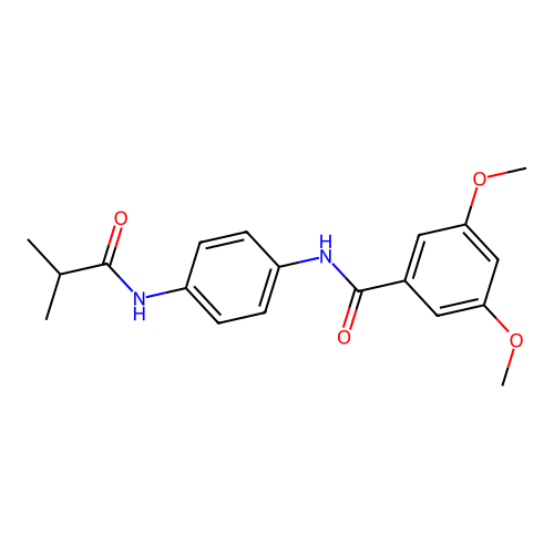 N-[4-(isobutyrylamino)phenyl]-3,5-dimethoxybenzamide structure