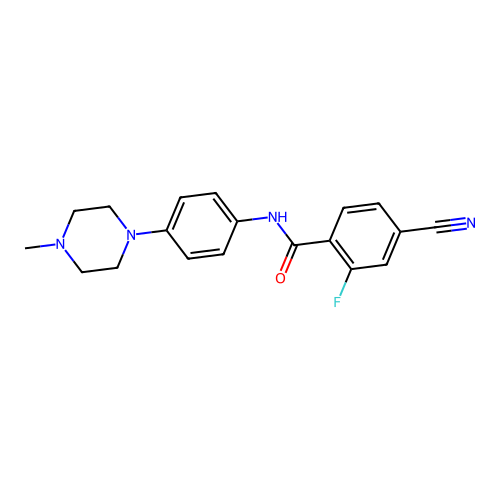 4-cyano-2-fluoro-N-[4-(4-methylpiperazin-1-yl)phenyl]benzamide structure