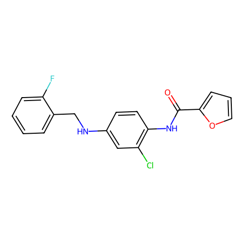 N-{2-chloro-4-[(2-fluorobenzyl)amino]phenyl}-2-furamide structure