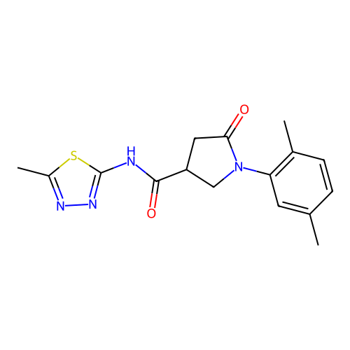 1-(2,5-dimethylphenyl)-N-(5-methyl-1,3,4-thiadiazol-2-yl)-5-oxopyrrolidine-3-carboxamide structure