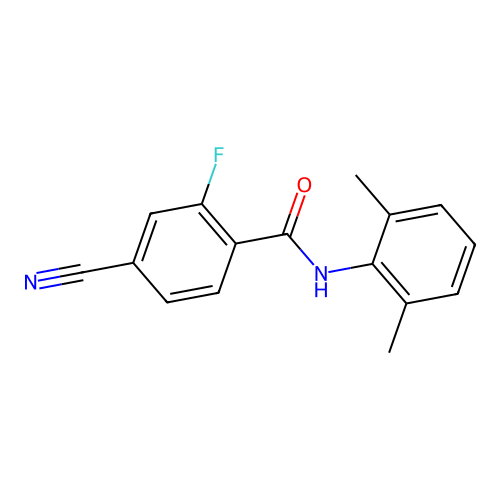 4-cyano-N-(2,6-dimethylphenyl)-2-fluorobenzamide structure