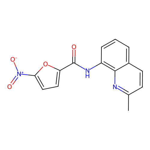 N-(2-methylquinolin-8-yl)-5-nitrofuran-2-carboxamide structure