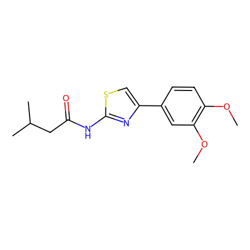 N-[4-(3,4-dimethoxyphenyl)-1,3-thiazol-2-yl]-3-methylbutanamide structure